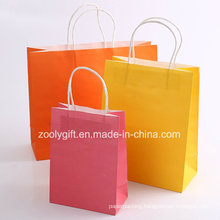 Printing Kraft Paper Shopping Carrier Bag with Twisted Handle